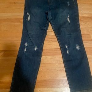Michael Kors bootleg size 12P jeans with tasteful rips.